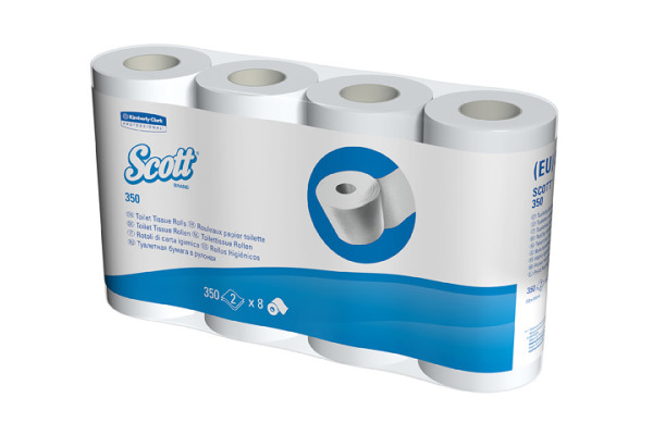 SCOTT Toilettenpapier weiss 18519 350 Blatt, 2-lagig 8 Stück