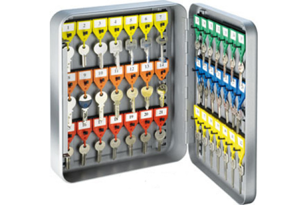 RIEFFEL Schlüsselkasten KyStor grau A15613 32x24x8cm 42 Haken