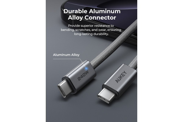 AUKEY Cable USB-C-to-C CB-DCC241 240W 1.0M Braided