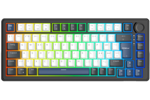 DELTACO Mech. Keyboard Gasket DK480 GAM-205-C PBT keycaps,Hot-swap,Bl. CH