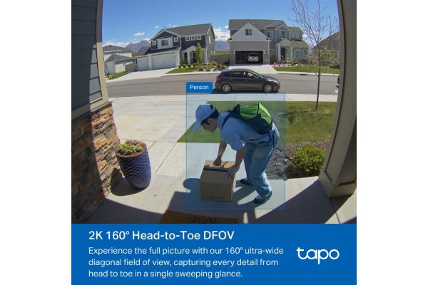 TP-LINK Video Doorbell Camera TAPO D210 2K, 6400mAh Battery