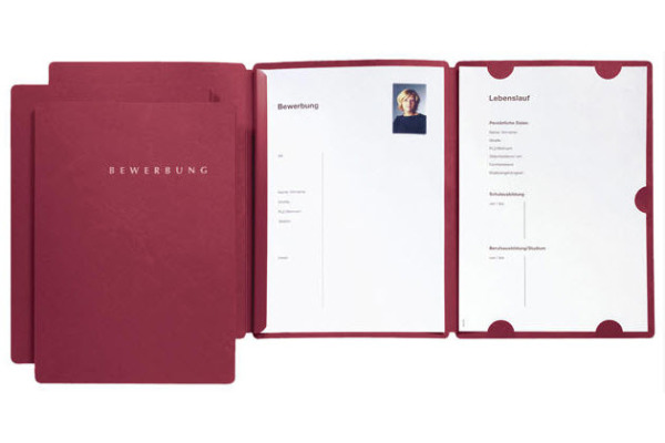 PAGNA Bewerbungsmappe Select 22016-01 rot 3-teilig 3 Stück