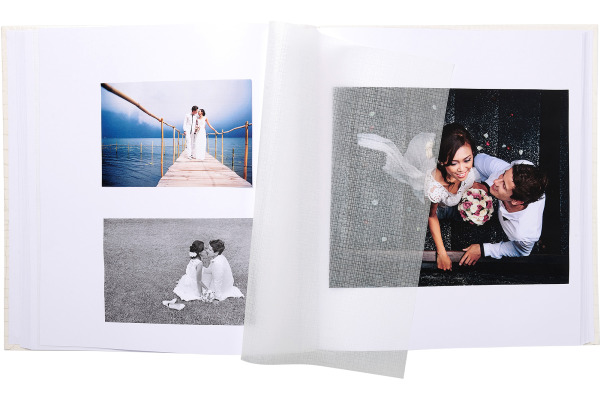 EXACOMPTA Fotoalbum Kingsbridge 29x32cm 11154E Elfenbein 60 Seiten, weiss
