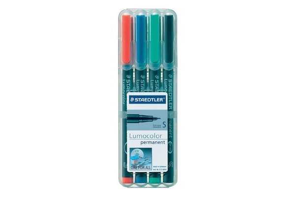 STAEDTLER Lumocolor permanent S 313-WP4 4 Farben ass.