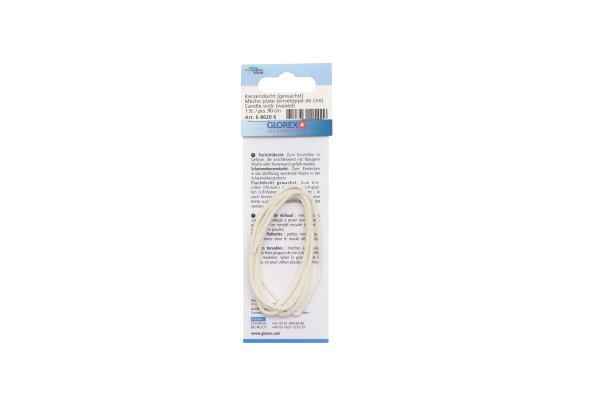 GLOREX Kerzendocht 90cm 686206 gewachst, Flachdocht