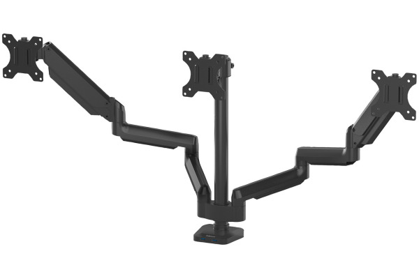 FELLOWES Monitorhalter Platinum Series 8042601 dreifach, schwarz, 2xUSB