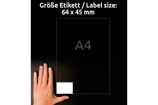 AVERY ZW. Universaletiketten 64x45mm 6171 weiss 540 Stk./25 + 5 Blatt