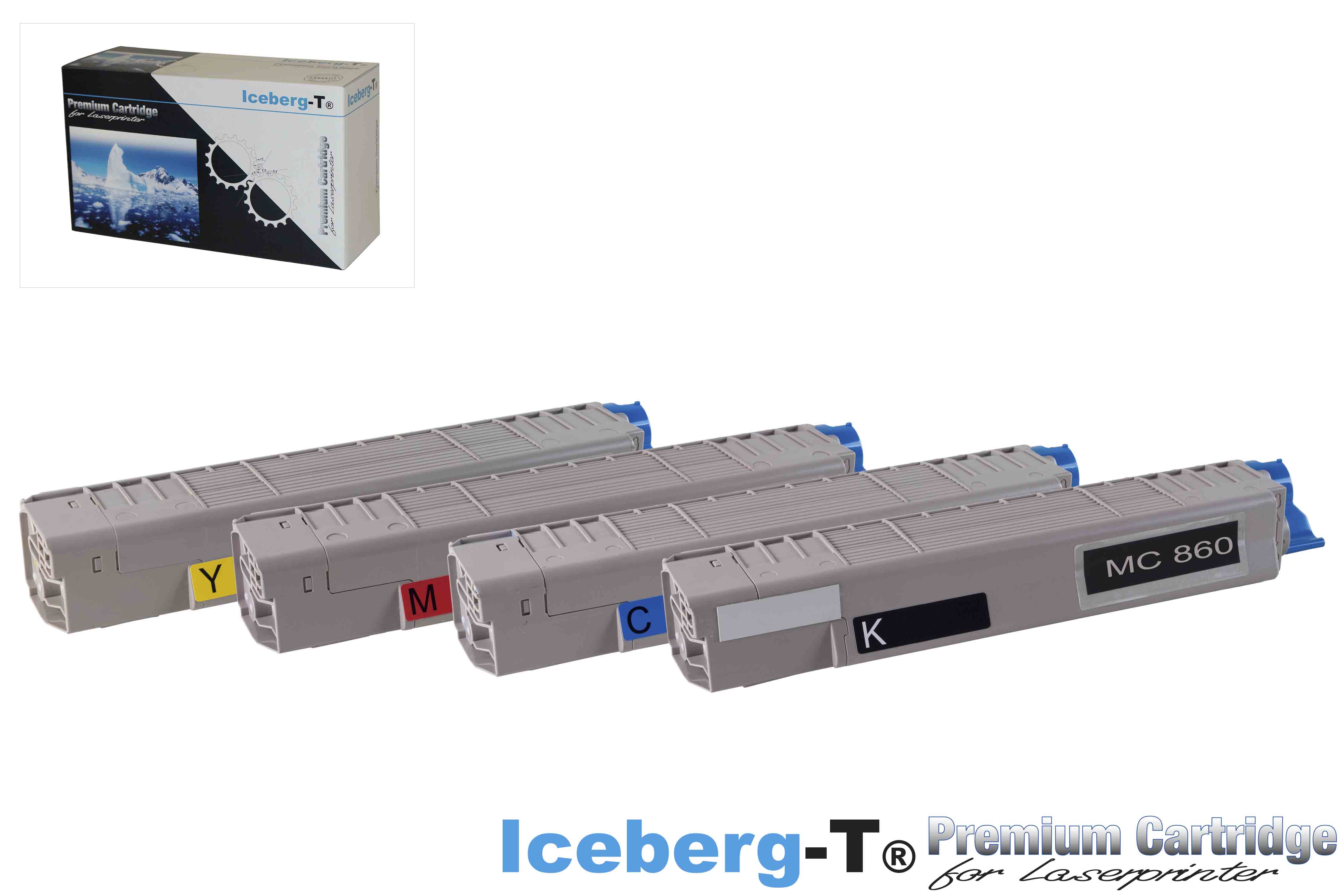 Iceberg-T Toner SET OKI MC860 Set mit allen vier Farben
