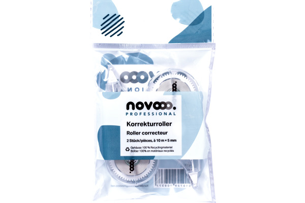 NOVOOO Korrekturroller Office 5mmx10m 319972 transparent 2 Stück