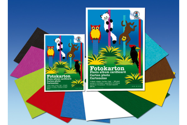URSUS Fotokarton A4 3704699 300g, 10 Farben ass. 10 Blatt