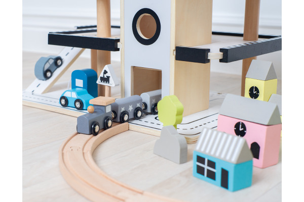 JABADABAD Holz Eisenbahn W7116 bunt 23x23x25cm