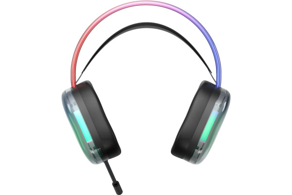 DELTACO GAMING Headset DH230 RGB GAM-186 Semi-transp.Headband,Earcups