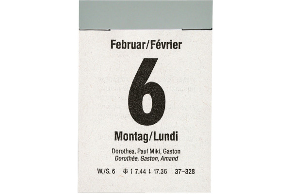 BIELLA Abreissblock Nr.2 2026 889002000 1T/1S sw/rot DE/FR 4x5.9cm