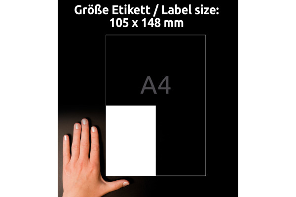 AVERY ZW. Etiketten Laser 105x148mm L471920 weiss, wetterfest 20 Blatt