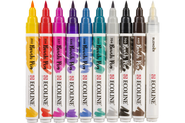 TALENS Ecoline Brush Pen Set 11509810 ass. Handlettering 10 Stück