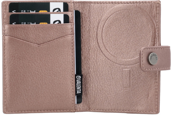 VALENTA Card Wallet Leather 588577 Luxe Metallic Copper