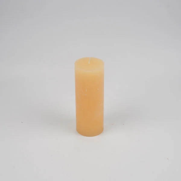 Zylinderkerze 6.8x18cm Raureif Mandarin-Pastell - Unifarben Durchgefärbte Kerzen aus 100% Paraffin