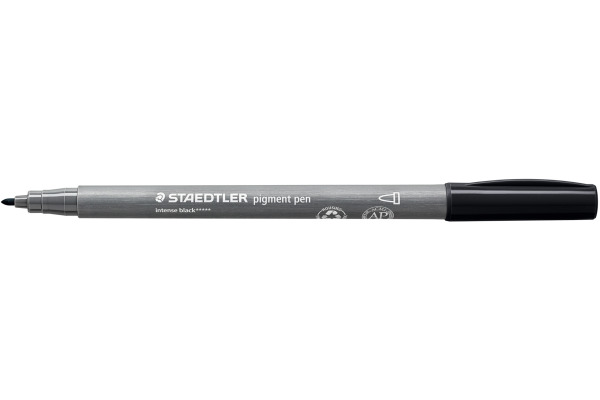STAEDTLER Fasermaler mit Rundspitze 376-99BK2 intensive schwarz 2 Stk.