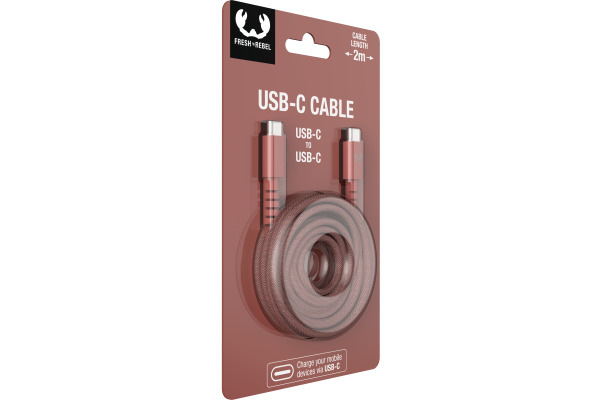 FRESH'N R USB C-USB C 3A 480Mbps 2CCC200SR 2m Safari Red