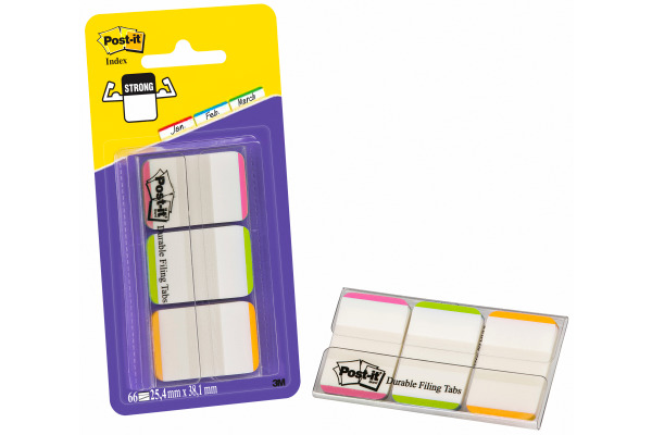 POST-IT Index STRONG Disp. 25,4x38mm 686L-PGO lila,grün,orange 3 Stück