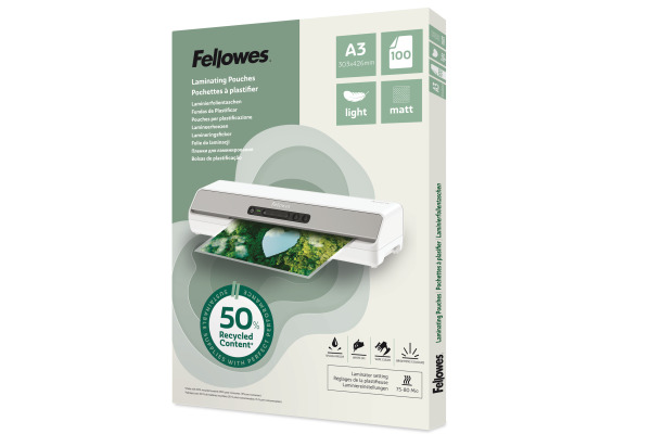 FELLOWES Laminierfolien Recycling A3 100143436 matt, 80 my 100 Stück