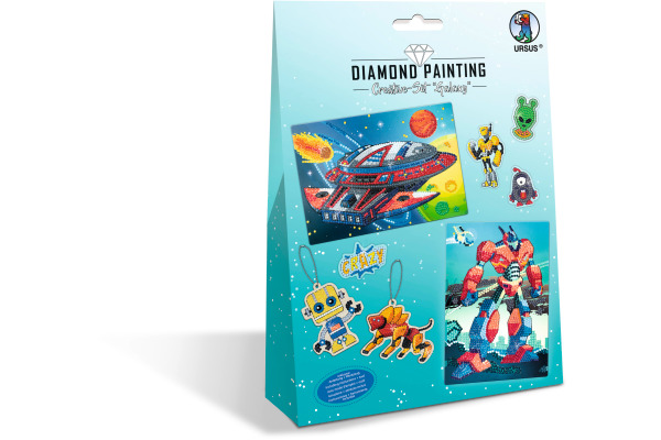 URSUS Diamond Sticker Galaxy 43510004 2 Karten, 2 Anhänger