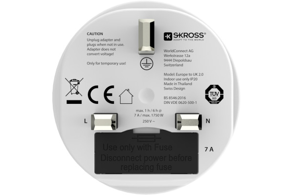 SKROSS Country Travel Adapter 1.500230 Europe to UK