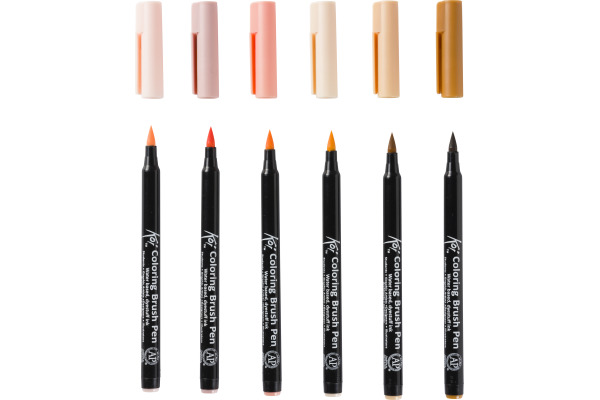 SAKURA Brush Pen Koi Colouring POXBRMAN6 Manga-Set 6 Stück