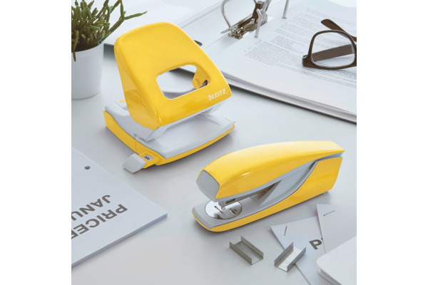 LEITZ Locher/Hefter WOW 5095 50951016 gelb, Bundle 30 Blatt