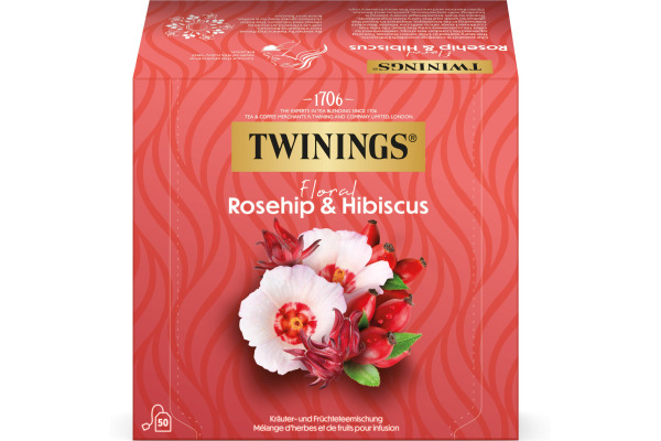 TWININGS Floral Hagebutte & Hibiskus 100012266 Beutel 2.5g, 50 Stk.