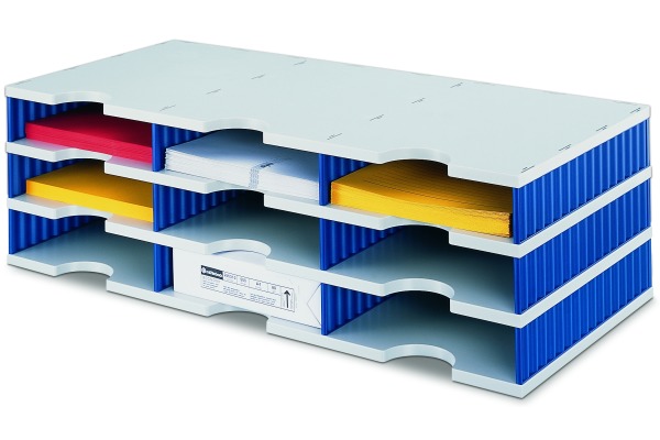 STYRO Ablagesystem styrodoc trio 268-03031 grau/blau 9 Fächer