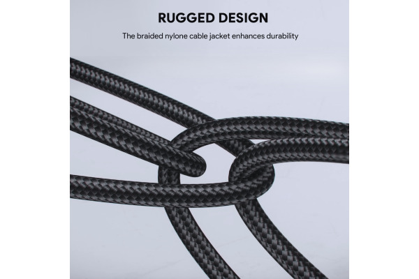 AUKEY Cable USB-C-to-C KevlarCore CB-NCC2BK N ylon Braided,1.8m,60W, Bl.