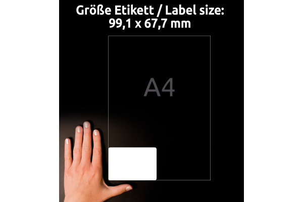 AVERY ZW. Folienetiketten 99,1x67,7mm L4715-20 weiss, perm. 160 St./20 Bl.