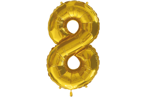 I AM CREA Folienballon Zahl 8 85cm 1000-1053 gold