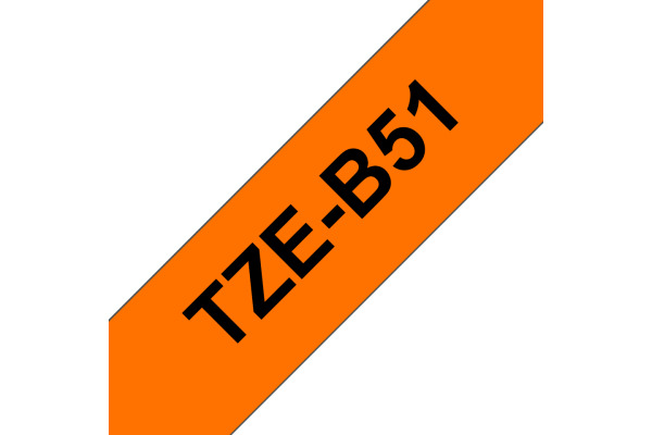 PTOUCH Band, lam.,fluor. schw./orange TZe-B51 PT-540 24 mm