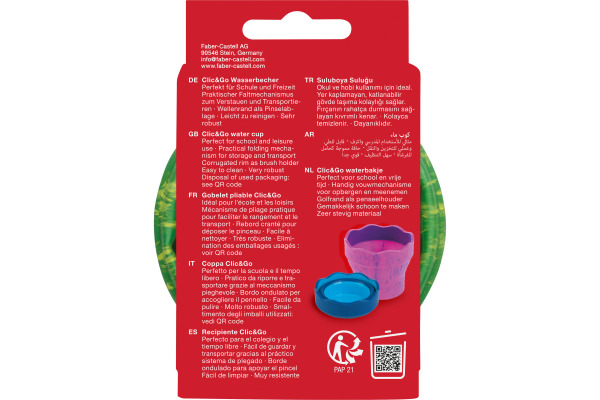 FABER-CA. Wasserbecher Clic&Go 181528 grün, für Pinsel
