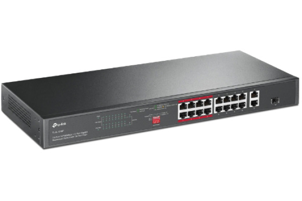 TP-LINK 16-Port Rackmount Switch TLSL1218P with 16-Port PoE