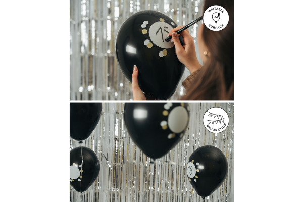 I AM CREA Ballons DIY Beschriften 27cm 1000-1069 schwarz 6 Stück