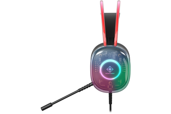 DELTACO GAMING Headset DH230 RGB GAM-186 Semi-transp.Headband,Earcups