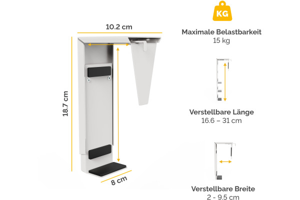 FELLOWES Thin Cli.Halterung untertisch 100136876 Weiss