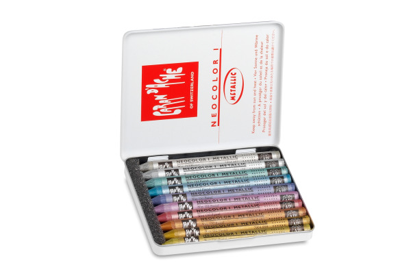 CARAN D'A Wachsmalkreide Neocolor 1 7004.310 10 Farben Metallbox