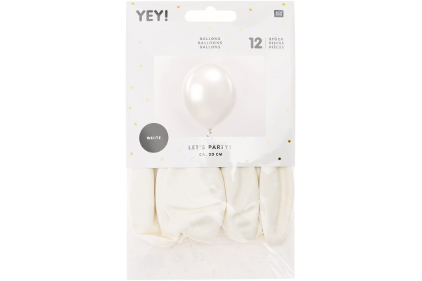 RICO DESI Luftballons 30cm 81001.00. weiss 12 Stück