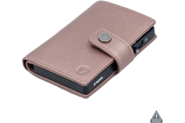 VALENTA Card Wallet Leather 588577 Luxe Metallic Copper