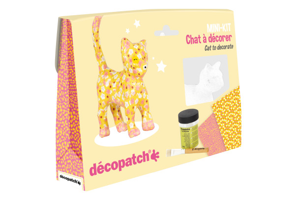DECOPATCH Bastelset Katze KIT012O Bogen, Tier, Pinsel, Lack