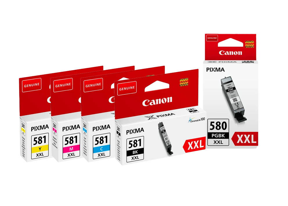 Original Canon PGI-580 XXL / CLI-581 XXL SET Multipack / Set mit allen fünf Farben