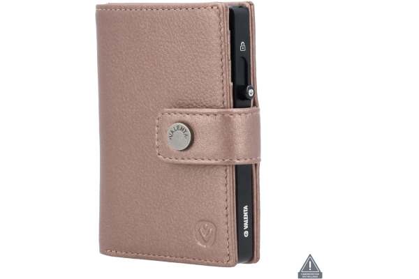 VALENTA Card Wallet Leather 588577 Luxe Metallic Copper