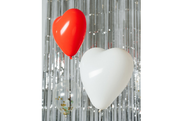 I AM CREA Ballons Herz 27cm 1000-1074 weiss 6 Stück