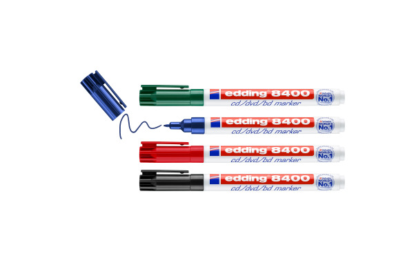 EDDING CD-Marker 8400 0,5-1mm 8400 E-4 4er Etui