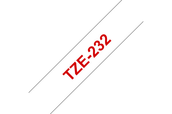 PTOUCH Band, laminiert rot/weiss TZe-232 PT-1280VP 12 mm