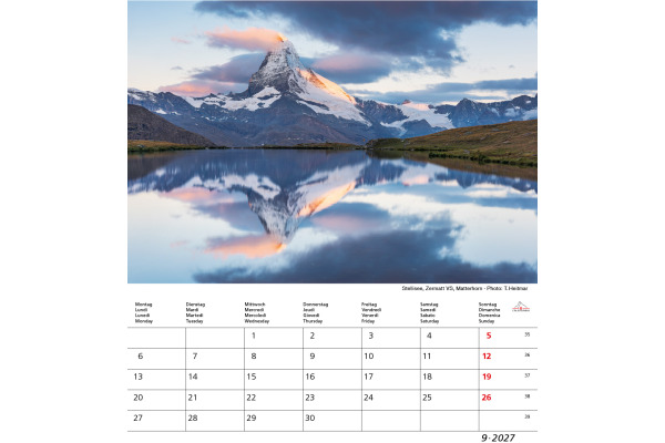 CALENDARI Bildkalender 2027 36206165 Matterhorn ML 21x24cm